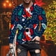 thumbnail image 2 of Blusa informal de manga larga con cuello redondo y estampado navideño para hombre Pompotops oipoqjl2431, 2 of 5