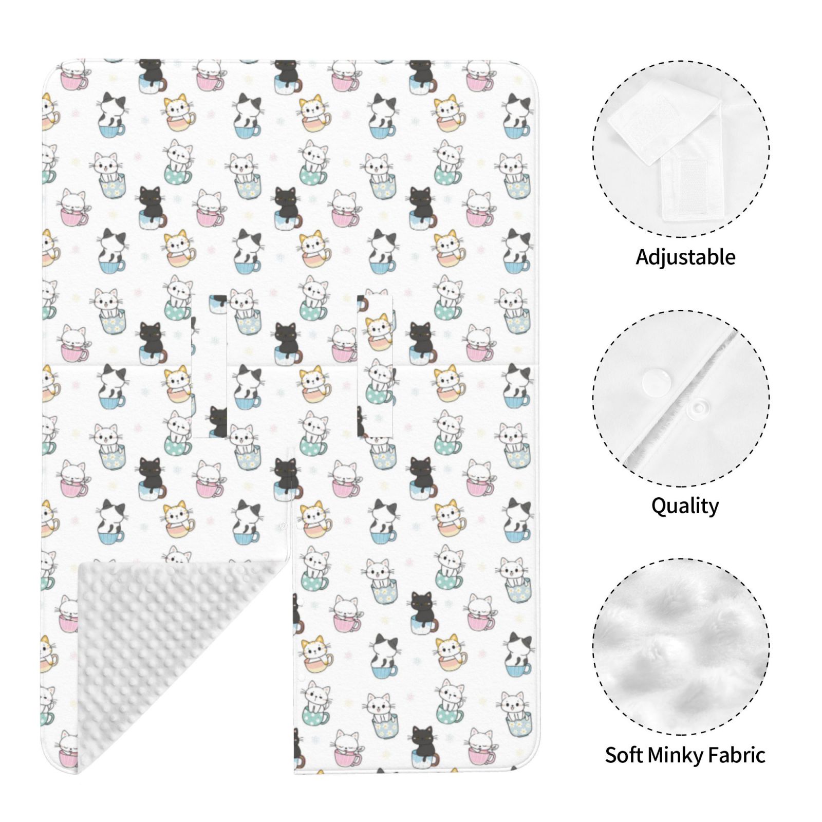 Car Seat Cover Baby - Cute Cartoon Hand Drawn Cat Breathable Infant Car Seat Cover for Baby Carseat, Lightweight Comfort Baby Essentials Must Haves Newborn Stuff for Girl Boy