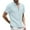 Blue, variant on Men's Solid Color Casual Button Down Short Sleeve Blouse - Lightweight Polyester, Relaxed Fit, Machine Wash - S-XXXXL