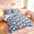 thumbnail image 2 of Manfei Festive Snowman 7 Pieces Full Size Bedding Sets,Traditional Christmas Tree Full Size Bed in a Bag,White Blue,Christmas Reversible, 2 of 6