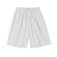 thumbnail image 4 of Women Shorts Casual Women’s Home Shorts Elastic Waist Drawstring Comfy Pajama Shorts Loose Casual Summer Boxer Shorts Loungewear White XL, 4 of 6