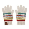 thumbnail image 4 of UngA Kids Winter Gloves with Touch Screen Full Finger Thermal Half Finger Magic Stretch Knit Mittens for Girls and Boys (Beige,3-9 Years), 4 of 4