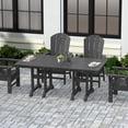 thumbnail image 2 of WestinTrends Malibu Outdoor Dining Table for 6, All Weather Poly Lumber Adirondack 71" Trestle Long Dining Table with Umbrella Hole, Gray, 2 of 7