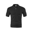 thumbnail image 3 of YLSDY Men's Henley Shirt Short Sleeve Stand Collar Shirts Casual Summer Beach Solid Color Small Square Lapel T-Shirts Black L, 3 of 4