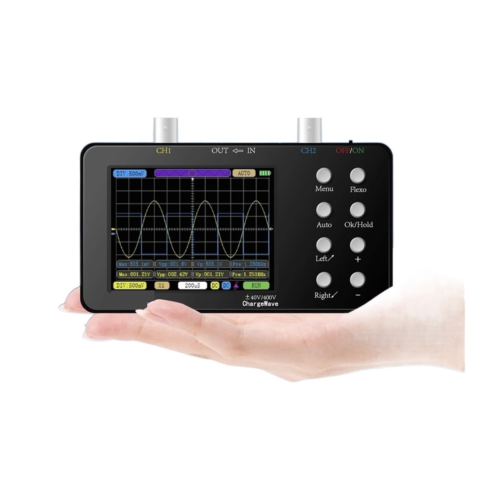 Portable Dual Channel Oscilloscope 50M Sampling Rate 10MSa/S Analog Bandwidth Cellphone Maintenance Digital Current Oscilloscope ,Professional Designed