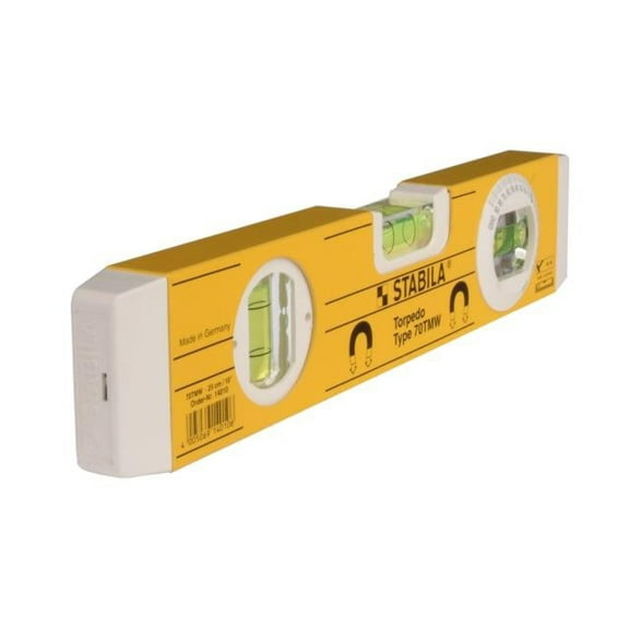 Stabila - 70TMW Torpedo Level 26cm Magnetic Base & Rotatable Angle Vial