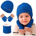 thumbnail image 1 of Juego de Gorro, Bufanda y Guantes de Invierno Bluelander, a Prueba de Viento, Azul, 1 of 4
