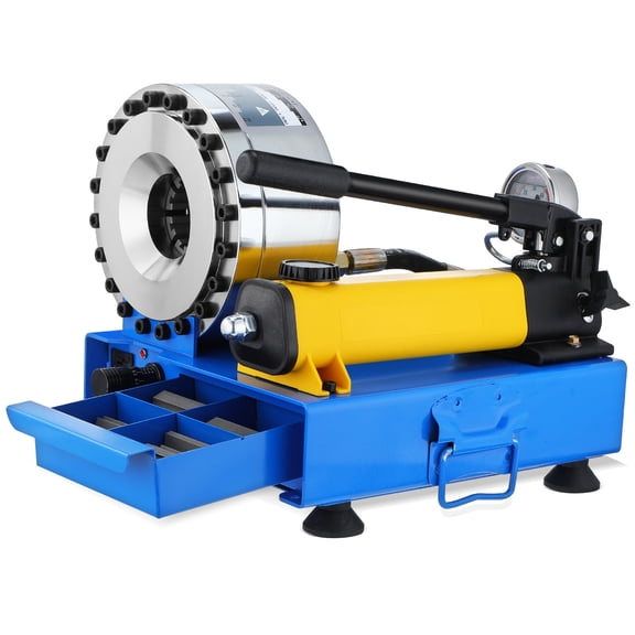 YEAHIBABY Manual Hydraulic hose crimper machine Hydraulic Hose Crimping crimps single and double braided hose assemblies with diameters 0.98''- 1.25''（8 Sets of Dies）