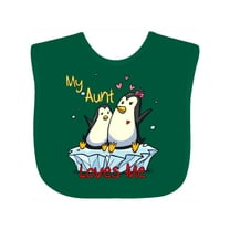 Inktastic My Aunt Loves Me Penguin Boys or Girls Baby Bib