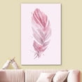 thumbnail image 2 of VELVET Canvas Prt Wall Art Pastel Watercolor Pk Gray Bird Feather Animals Wildlife Illustration Modern Art Rustic Nature Bohemian Wilderness Wild for Livg Room, Bedroom, Office - 12x16inch Framed, 2 of 5