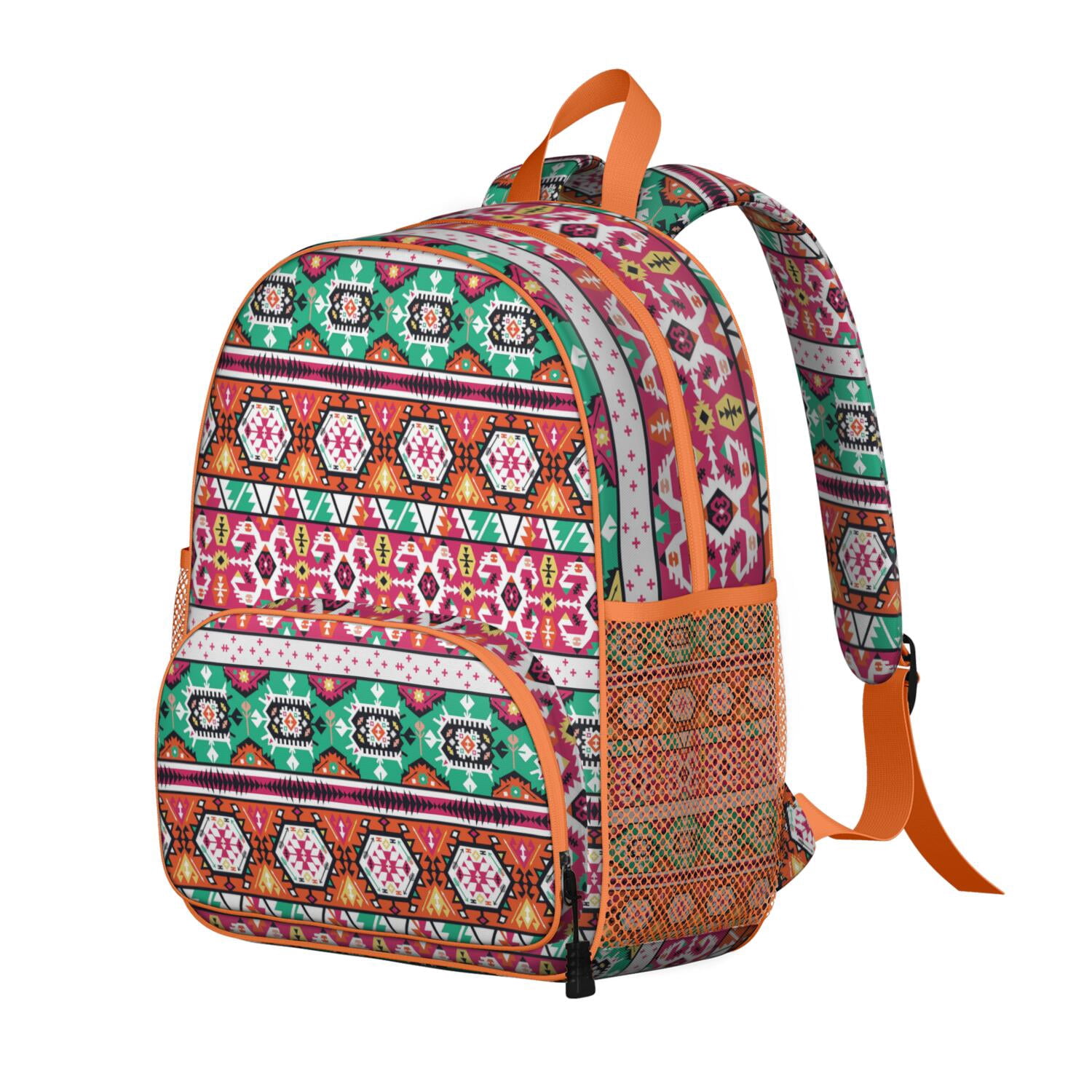 Bohemian Vibrant Elephant Print Backpack Size Medium/Large Bohemian Elephant Print Ergonomic School Backpack  main image 2