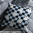 thumbnail image 2 of jejeloiu Kawaii Halloween Ghost Fabric by the Yard 5 Yards,Geometric Plaid Fabric for Sewing,White Blue Black Home Decor Fabric by the Yard For Teens Girl,Super Cozy Room Decor, 2 of 6