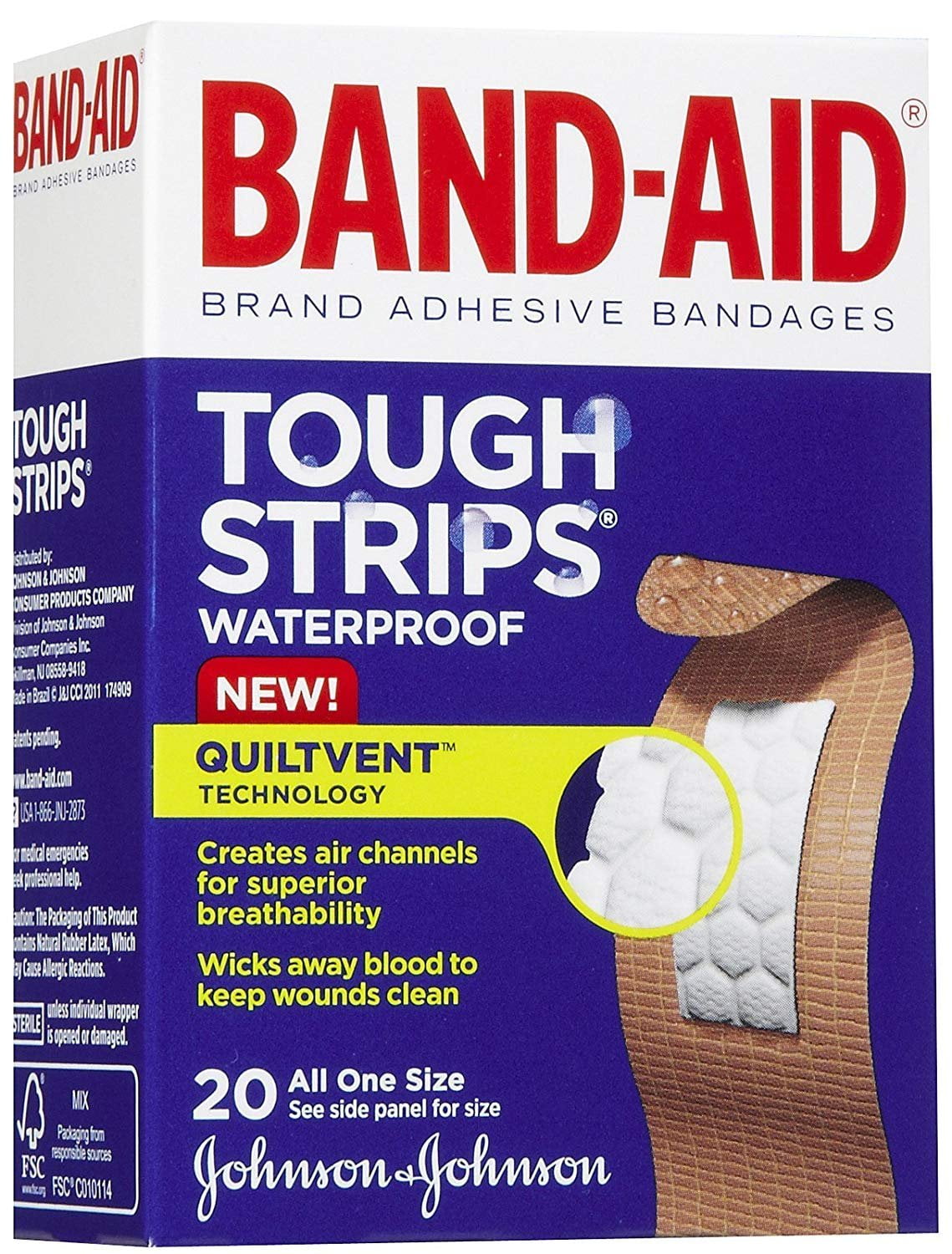Band-Aid Tough-Strips Adhesive Bandages, Waterproof-20ct