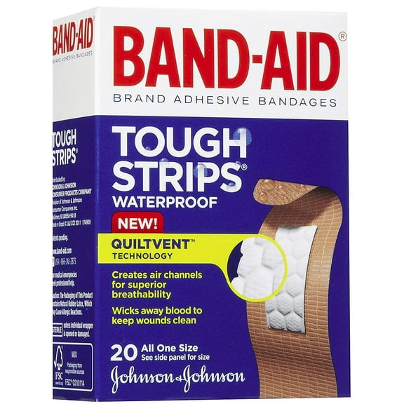 Band-Aid Tough-Strips Adhesive Bandages, Waterproof-20ct