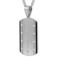 thumbnail image 2 of Men's Stainless Steel Diamond Accent Black Outlined Dog Tag Pendant with Curb Chain - Mens Clearance Necklace, 24", 2 of 2