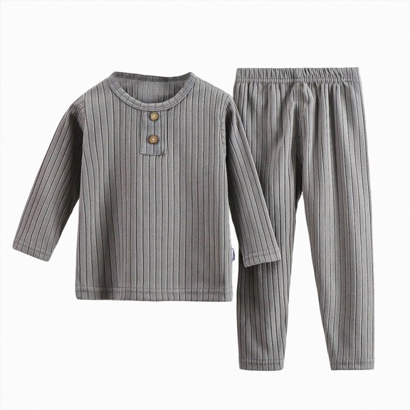 Gubotare Pajama for Kids Toddler Kids Boys Girls Cotton Sung Fit Sleepwear Pajamas 2pcs Pjs Set 18 24 Months (Grey,18-24 Months)