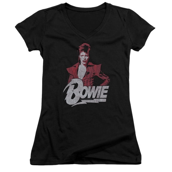 David Bowie Diamond David Junior Women's T-Shirt V-Neck Black