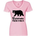 thumbnail image 3 of Inktastic Bozeman, Montana Black Bear Silhouette Women's V-Neck T-Shirt, 3 of 5