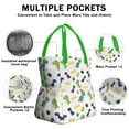 thumbnail image 3 of White Cartoon Dinosaurs Pumpkins Pattern Drawstring Lunch Bag Women - Drawstring Lunch Bag Insulated for Work Office - Stain-Resistant Large Lunchbags for Women with Multi-Pockets, 3 of 6