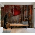 thumbnail image 5 of Tiptophomedecor Background & Patterns Wallpaper Wall Mural - Heart On Wooden Background, 5 of 7