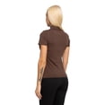 thumbnail image 2 of Women's Short Sleeve Mock Neck Casual Top T-Shirt, S, Brown, by Ambesonne, 2 of 4
