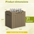 thumbnail image 7 of Homall 31 Gallon Outdoor Deck Box In Resin with Seat, Light Coffee, 7 of 7