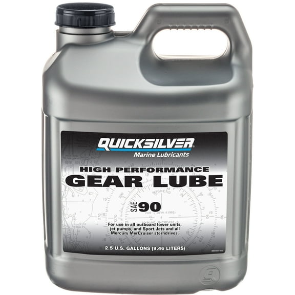 Quicksilver SAE 90 High Performance Gear Lube for Outboards and Sterndrives, 2.5 Gallon