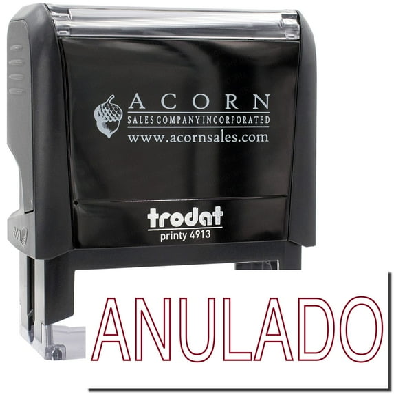 Large Self-Inking Outline Anulado Stamp, Trodat Printy 4913, Press and Print Stamping, Impression Size 7/8" x 2-1/4", Up to 10,000 Impressions - Burgundy Ink