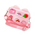 thumbnail image 3 of Sonducket Bolso bandolera de silicona con dibujos animados, bandolera portátil para viaje, estilo de hebilla al azar Mochilas rosa, 3 of 8