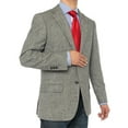 thumbnail image 2 of Mens Gray Herringbone Modern Fit Blazer Luciano Natazzi 2, 2 of 6