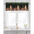 thumbnail image 2 of Spring Mushroom Linen Curtain Valance for Bedroom/Bathroom/Kitchen/Office/Living/Dining Room Windows,Forest Fox Eucalyptus Botanical Herb Black Pocket Topper Drapes Decorative Cafe Drapery 60x18, 2 of 6