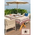 thumbnail image 6 of 60x84 Inch Outdoor Tablecloth with Umbrella Hole Zipper Rectangle Western Rectangular Tablecloths Outside Waterproof Texas Star Farmhouse Red Plaid Brown Country Patio Table Cover for Picnic Party, 6 of 8