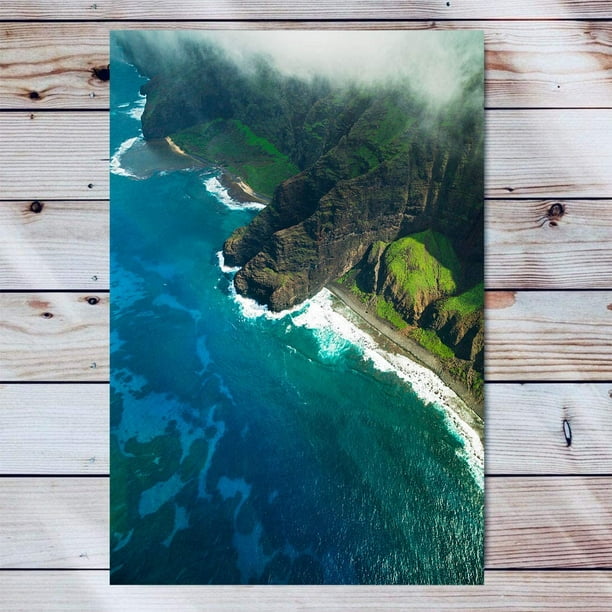 Island Hawaiian Canvas Wall Art Artwork Wooden Frame Painting Na Pali