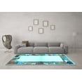 thumbnail image 3 of Ahgly Company Indoor Square Solid Light Blue Modern Area Rugs, 7' Square, 3 of 4