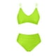 thumbnail image 3 of Trajes de Baño de Corte Alto para las Mujeres sin Mangas Sólido Empuje-Up Acolchado Traje de Baño, Retro Sexy Ropa de Playa con Almohadilla de Pecho, Traje de Baño de Poliéster, 3 of 6