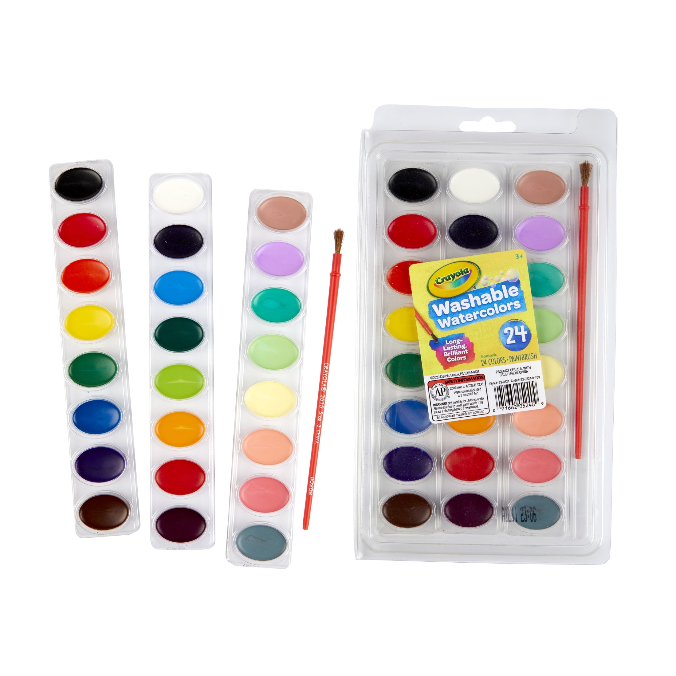 Crayola Washable Watercolor Set, 24-Colors, Back to School Supplies for Kids, Classroom Supplies for Teachers