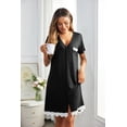 thumbnail image 4 of Ekouaer Women's Sleep Dress Short Sleeve Sleepwear Comfy Button Down Sleepshirt with Chest Pocket, 4 of 7