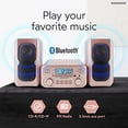 thumbnail image 2 of Magnavox MM435M2-RG Sistema compacto de estantería para CD de 3 piezas con radio estéreo FM digital, tecnología inalámbrica Bluetooth y control remoto en oro rosa | Pantalla LCD | Compatible con puert, 2 of 5