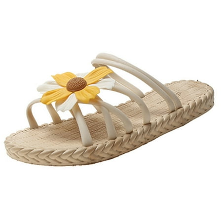 

Sandals Women Beauty Comfort Cute Four Leaf Summer Footwear Versatile Beach Flower Slippers