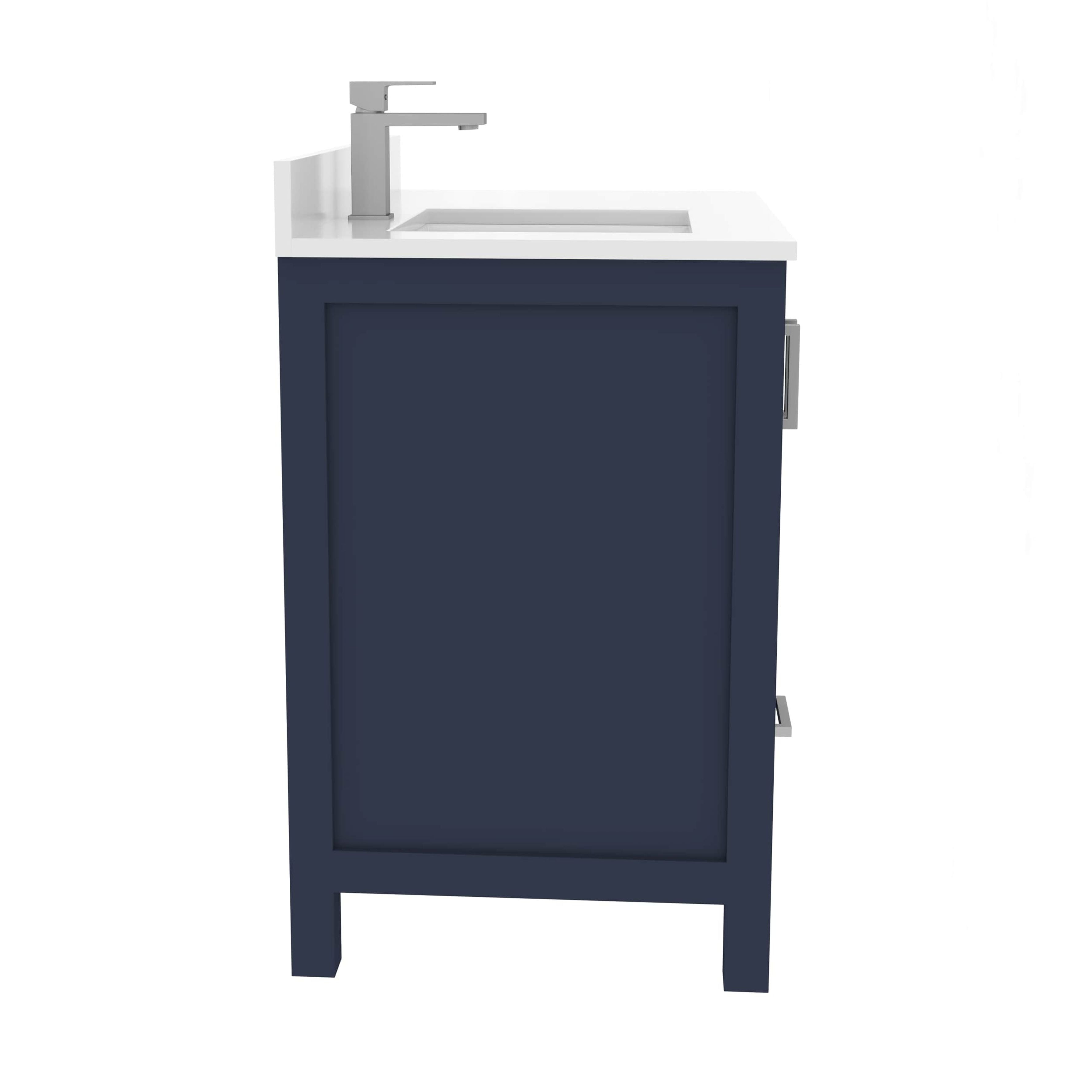 Ayna Decors Rooh 36 in Navy Blue Bathroom Vanity Set with White Ayna Decors Rooh 36 in Navy Blue Bathroom Vanity Set with White