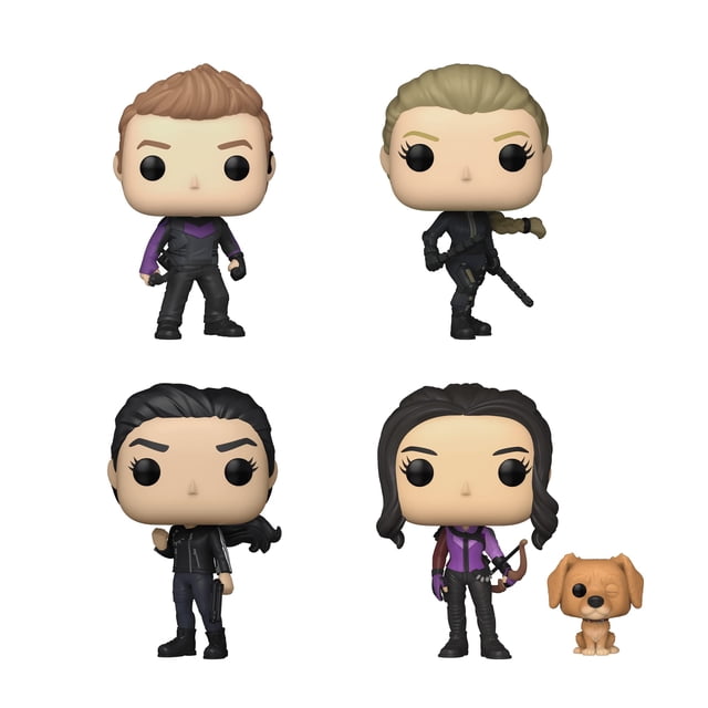 Figura de acción Funko Pop! Juego de 4 unidades de Marvel Hawkeye con Lucky