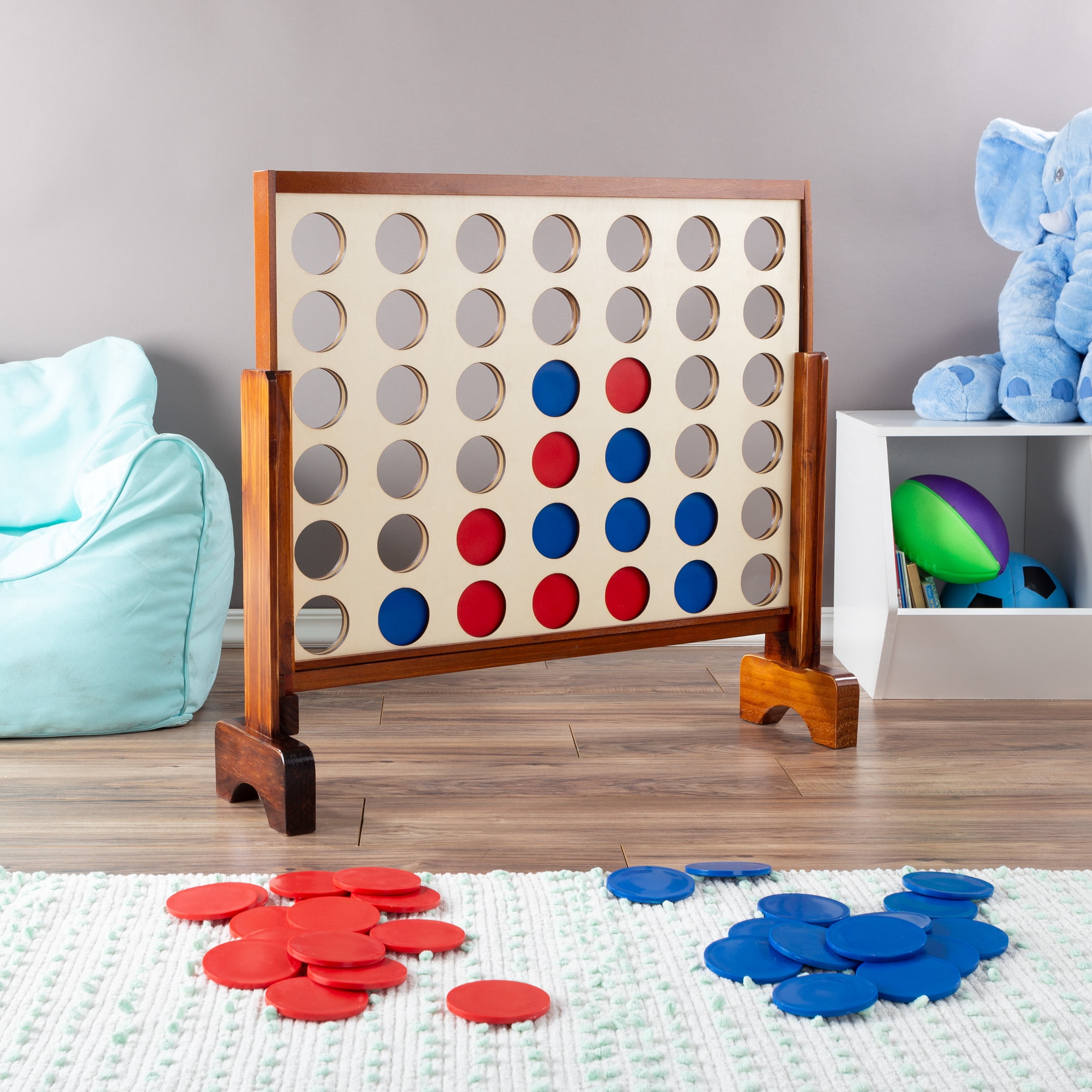 4-In-A-Row--Giant Classic Wooden Game for Indoor and Outdoor Play by Hey! Play!