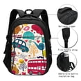 thumbnail image 3 of Balery London Symbols Print USB Charging Backpack for Men and Women - Water-Resistant, Anti-Theft Laptop Backpack with USB Port for Travel, Work, School, and College, 3 of 7
