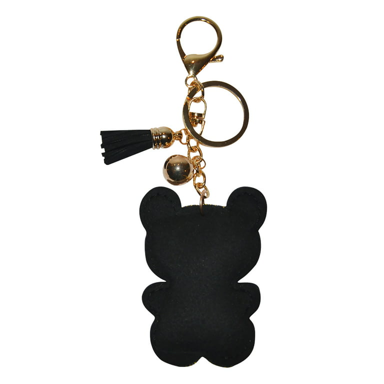 Personalised Double Teddy Bear Keyring Handbag Charm in Gift 