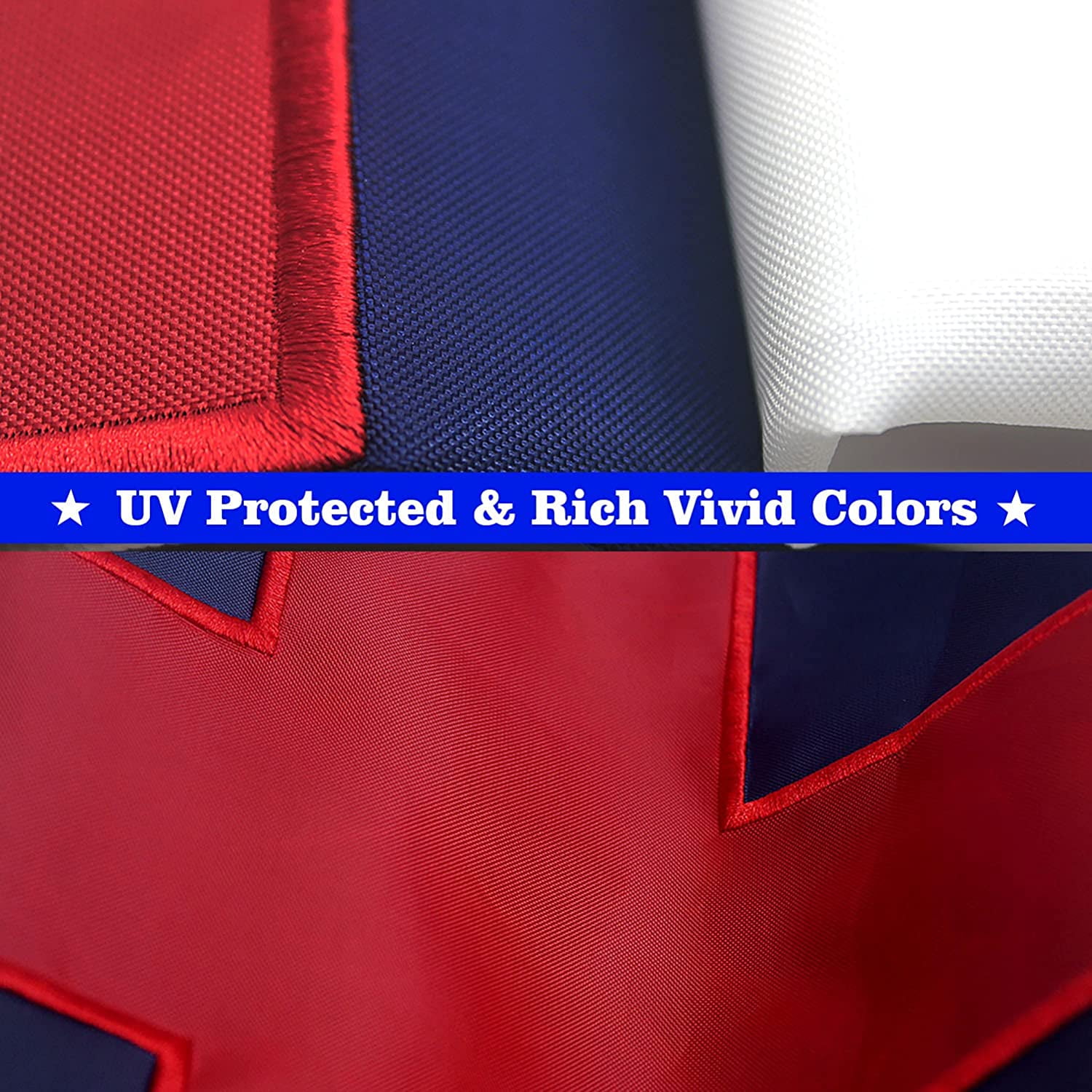 Christian Flag 3x5 ft Double Sided Embroidered–Indoor/Outdoor,Brass Grommets,Durable for All Weather-Religious Flags 3x5 Feet (Sewn Cross) Perfect for Church
