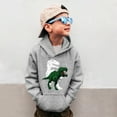 thumbnail image 2 of Shadoumai Dinosaur Sweatshirts for Boys Girls Long Sleeve Hooded Pullover Warm Winter Kids Top Soft Comfortable Toddler Clothing 3-14 Years, 2 of 6