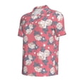 thumbnail image 3 of Daiia Rose Flowers Pattern Men’s Polo Shirts,Solid Deck Shirt,Classic Fit, Breathable Cotton Polo for Casual and Sport Wear-Small, 3 of 9