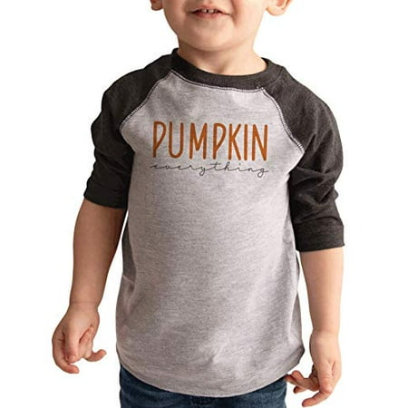 

7 ate 9 Apparel Kids Pumpkin Everything Raglan Grey