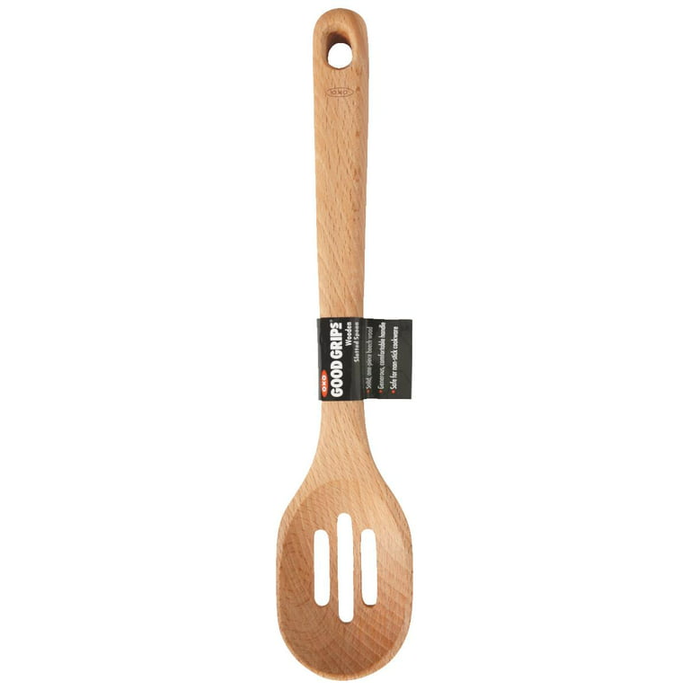 OXO 1058021 Good Grips 12 1/2 Wooden Slotted Spoon
