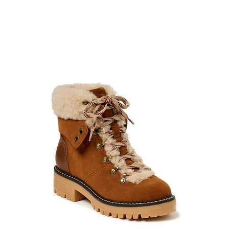 Time and Tru Women's Cozy Hiker Boots, Wide Width Available